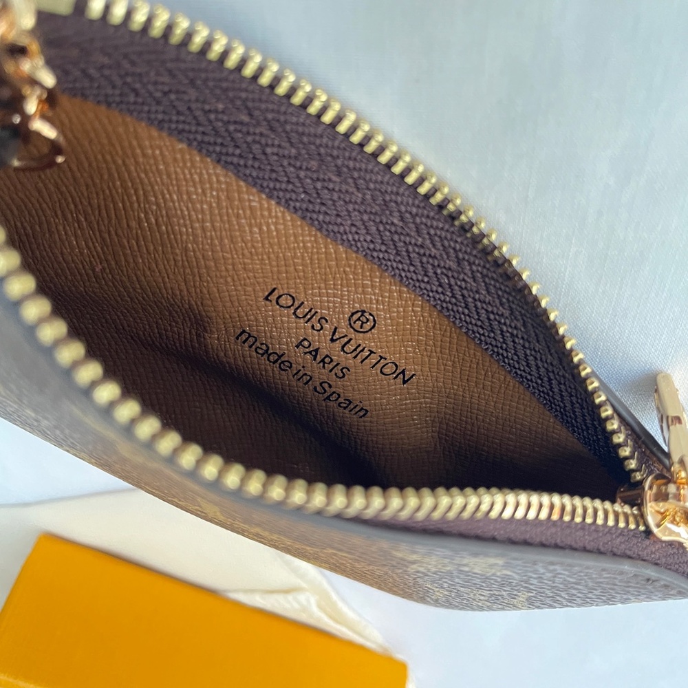 Louis Vuitton Monogram Canvas Key Pouch Coin Purse Pochette Cles Brown - Picture 7 of 10